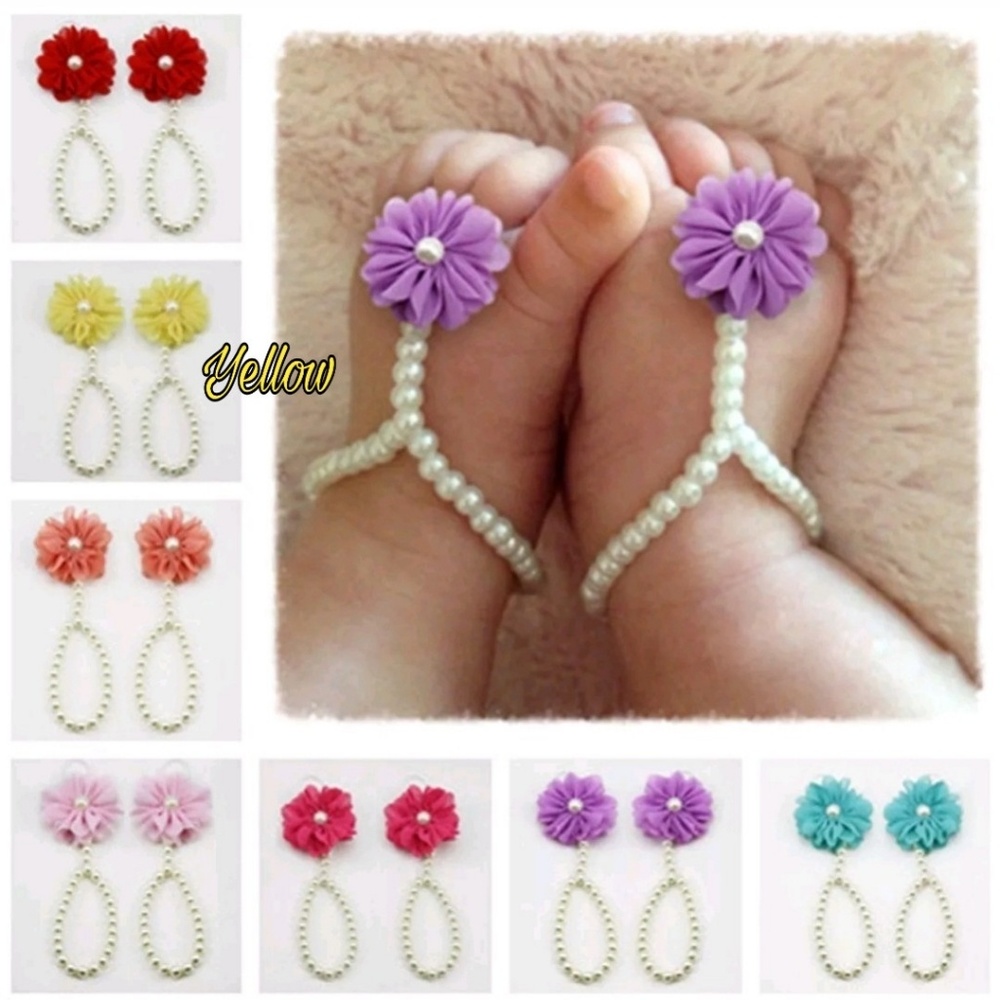 Absolutely ADORABLE barefoot sandal Sunny Yellow
